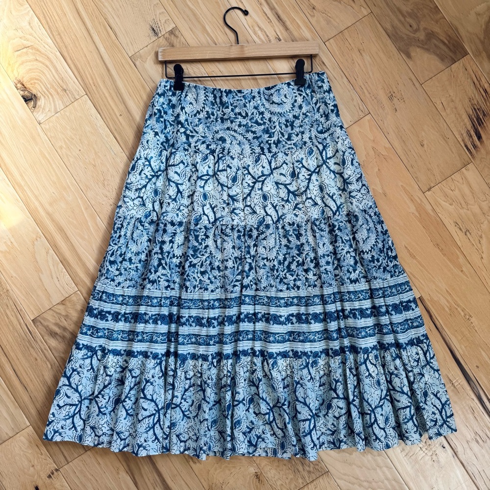 Chaps Ralph Lauren VTG midi skirt western boho Americana tiered peasant size s